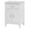 24" Bathroom Vanity with Sink, Bathroom Vanity Cabinet with One Flip Drawer and Doors, Solid Wood and MDF