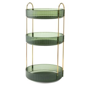 3 Tier Rotating Makeup Organizer 360° Spinning Perfume Cosmetic Storage Tray 55LBS Load Countertop Shelves for Lotion Lipstick (Option: MakeupOrganizer(Green))