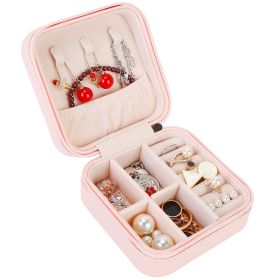 Mini Jewelry Storage Box Portable Ring Earring Necklace Storage Travel Case PU Leather Jewelry Organizer Gift (Option: JewelryBox(Pink))