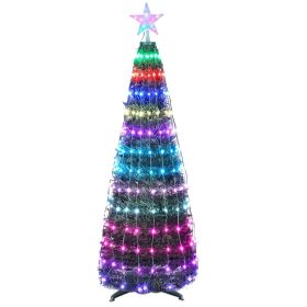 4.9FT 166Pcs LED Lights Collapsible Christmas Tree Light with Remote App Control IP65 Waterproof Customized Multi-Color Mode Timer Setting Work with A (Option: LEDChristmasTree(1.5M))